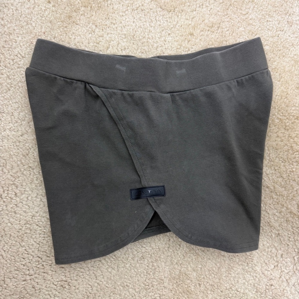Alphalete Identity Skort Charcoal Gray Tulip Wrap Athletic Shorts Womens Size M